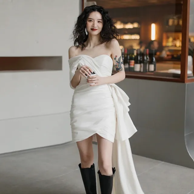 Light Wedding Gown Short Women White - Shop at LoveMi