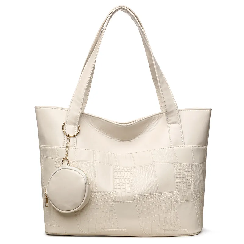 Fashion Large Capacity Tote Big Bag Ladies New Simple Casual - Beige