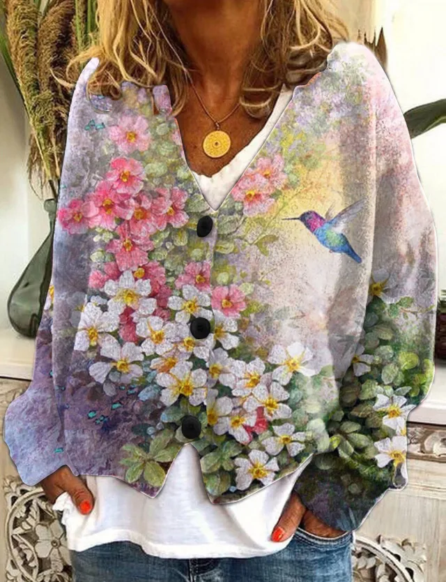 Abstract Printing Casual Cloak Coat Cardigan Sweater Ding633 5Xl - Shop at LoveMi