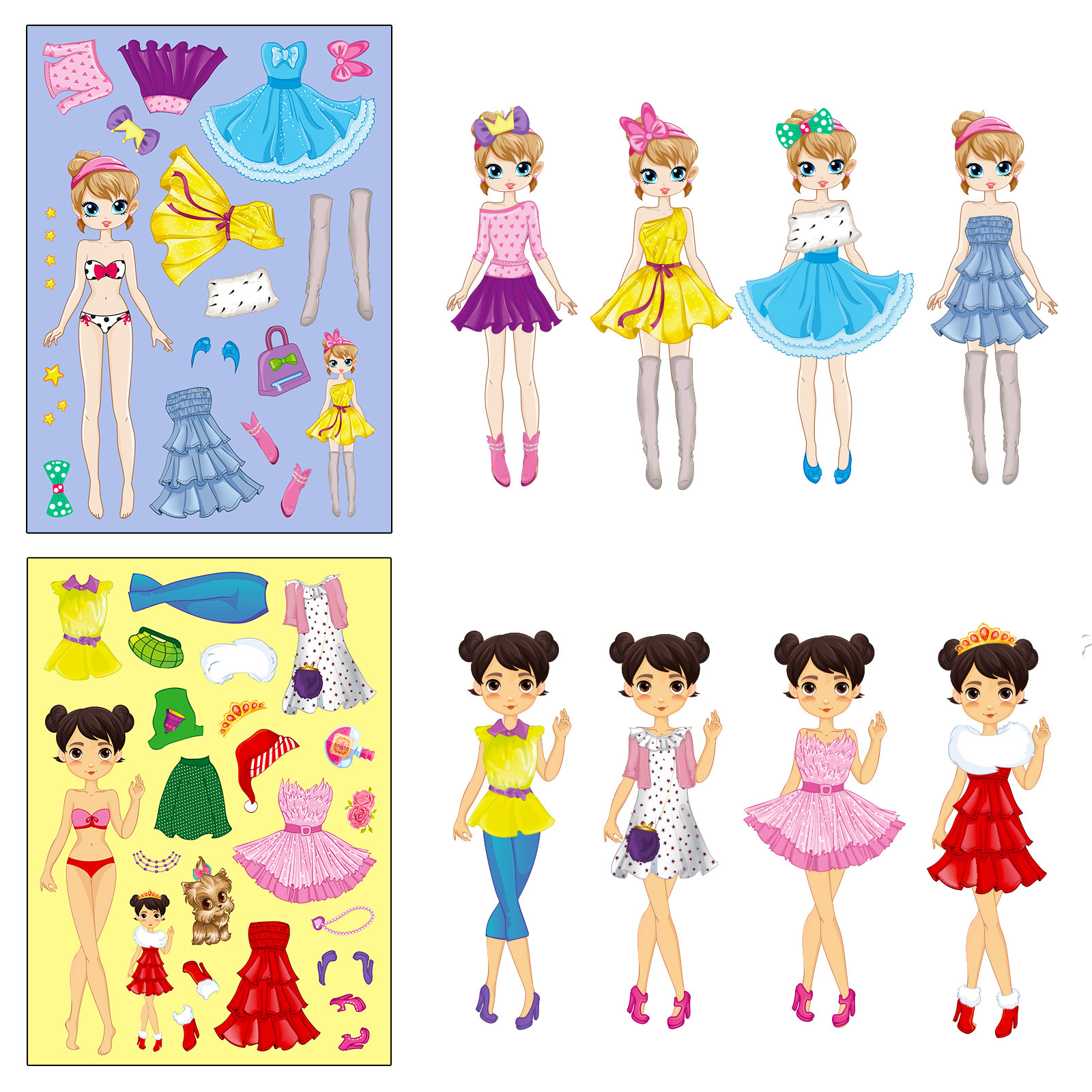 Title 4, 6 Sheetspack Princess Face Changing Stickers C...