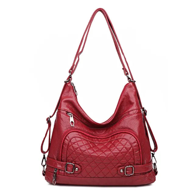 Women's Large capacity Retro Shoulder Crossbody Backpack Red - Shop at LoveMi
