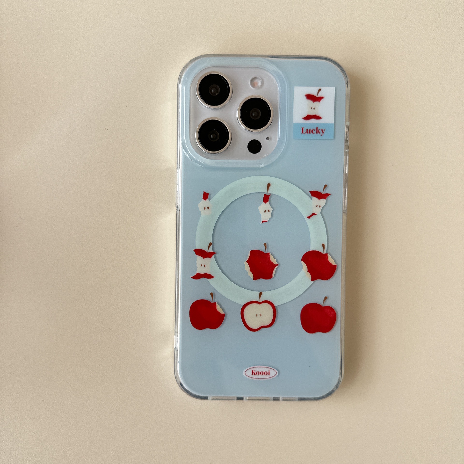 Simple Blue Background Magnetic Pendant Phone Case - Image 6