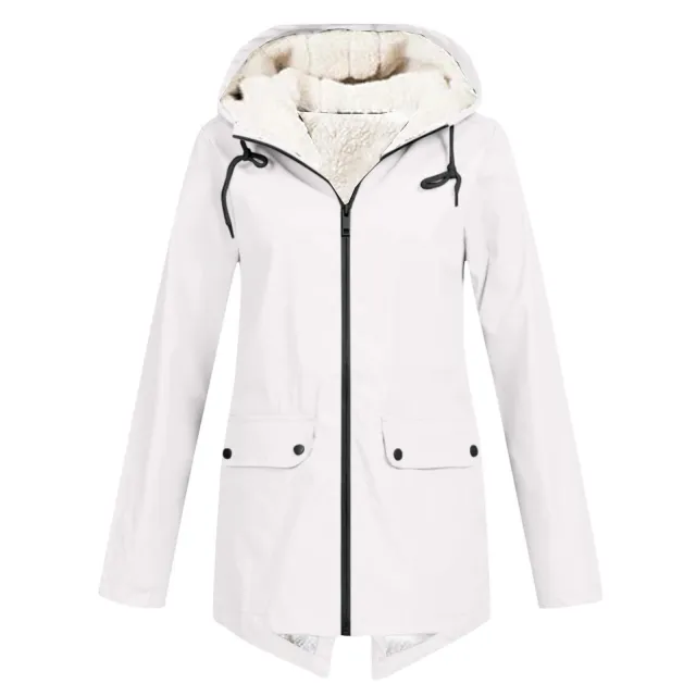 Shell Jacket European And American Autumn And Winter Outdoor Fleece Padded Coat White - Shop at LoveMi