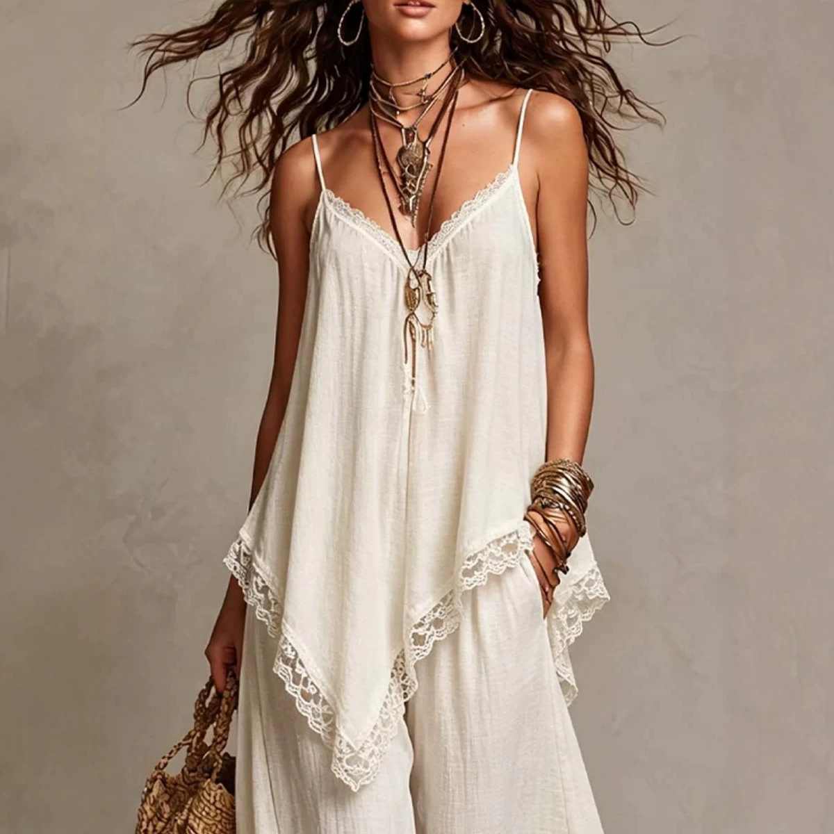 Bohemian-Elegant Resort-Style Chic Strap Wide-Leg Pants Set 4