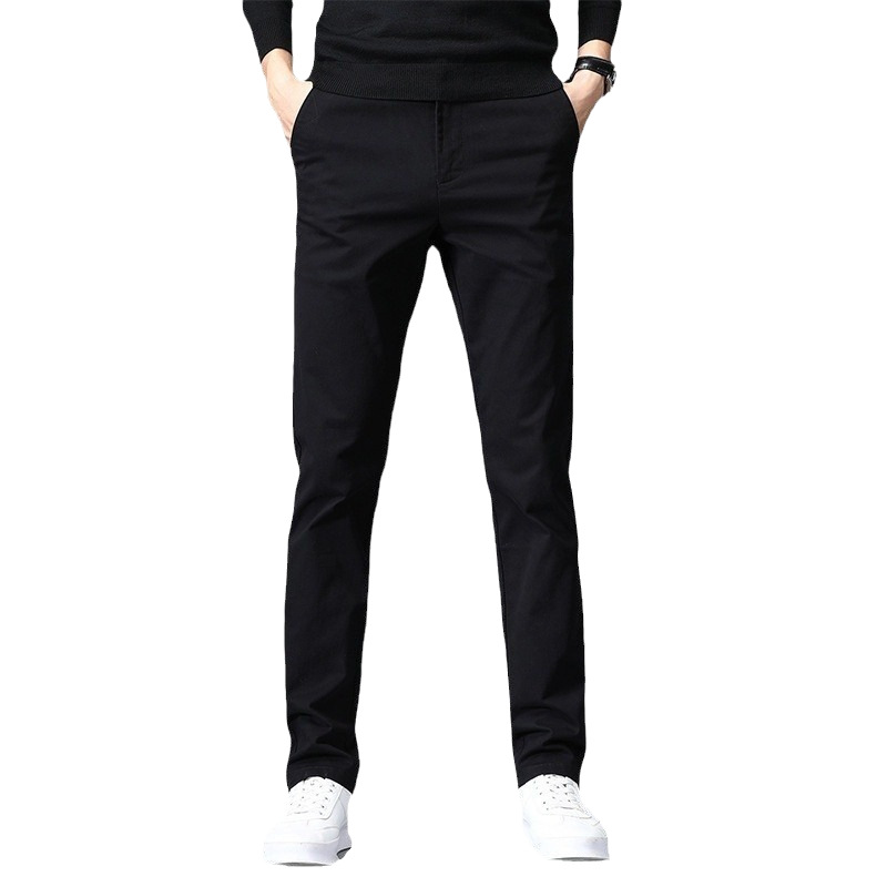 Men's Elastic Loose Straight-leg Youth Business Trousers