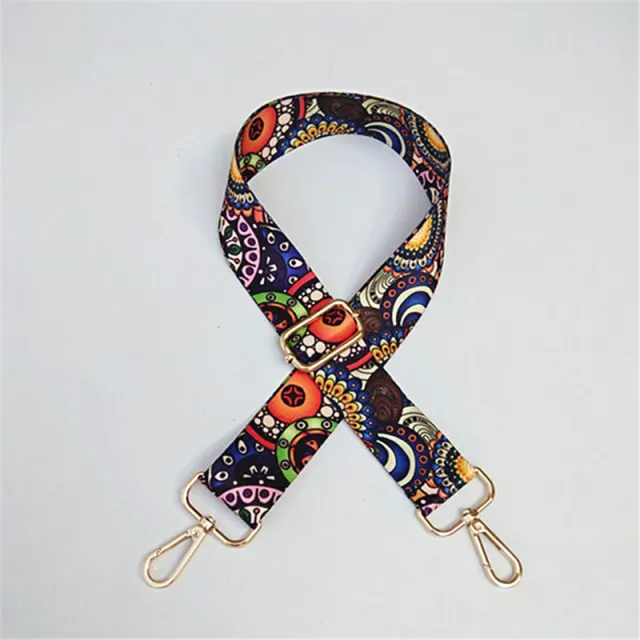 Ribbon Wide Shoulder Strap Adjustable Strap Crossbody Ethnic Colored Ring - Shop at LoveMi