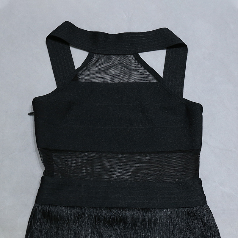 High-grade Bandage Tassel Dress French Dress Women