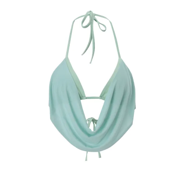 American Sexy Bandeau Inner Halter Solid Color Top Green - Shop at LoveMi
