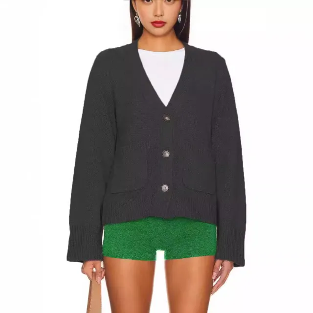 Autumn And Winter New Short Sleeve Solid Color Long Sleeve Casual Sweater For Women Black - Shop at LoveMi