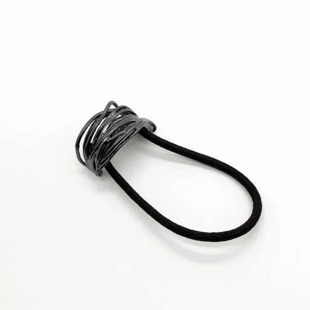 U shaped Alloy Seamless Hair Rope Female Simple European And American Style Wind Irregular 360 Gun Black Small Size - Shop at LoveMi