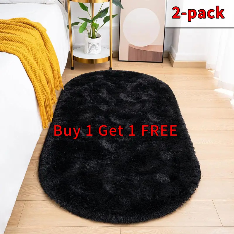 Oval Bedside Silk Anti-slip Rug