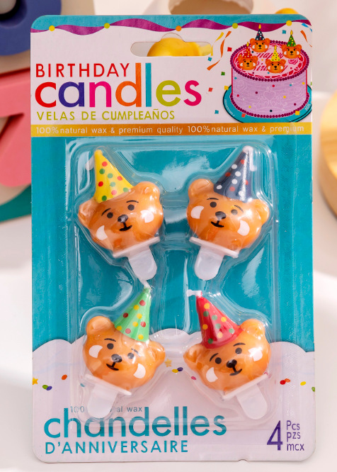 Hat Bear Candle 4 PCs