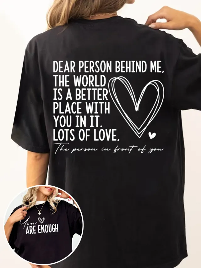 Simple Letters Versatile Casual Style Black - Shop at LoveMi