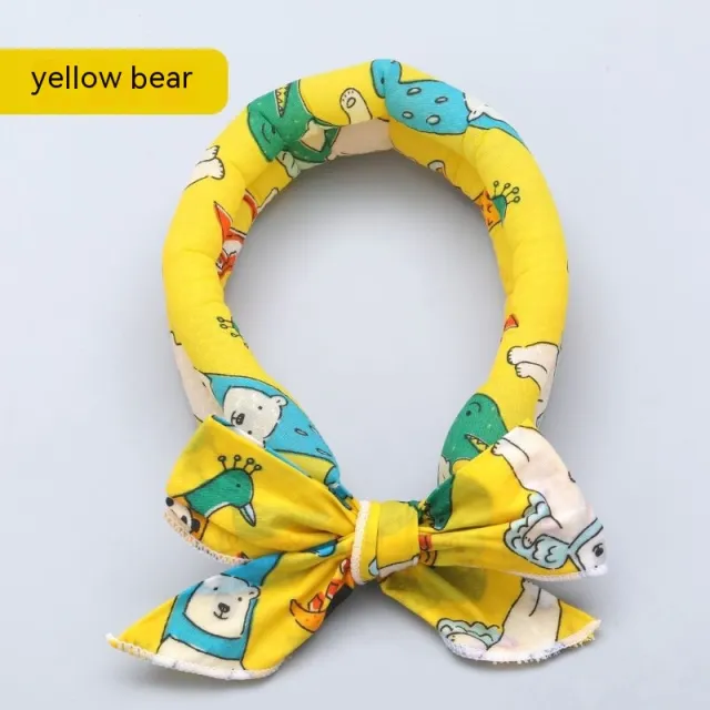 Pet Ice Scarf Summer Scarf Cooling And Heatstroke Prevention Yellow Bottom Bear - Shop at LoveMi