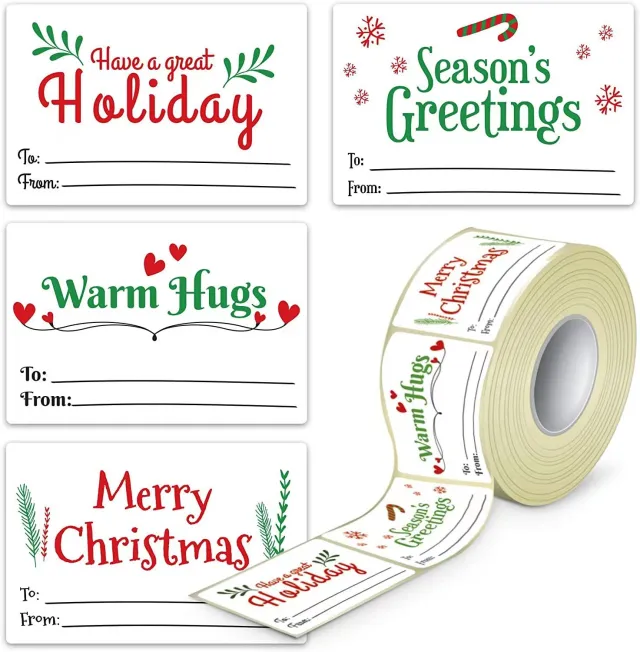 Roll Stickers Christmas Holiday Decoration Gift Series Adhesive Sticker White - Shop at LoveMi
