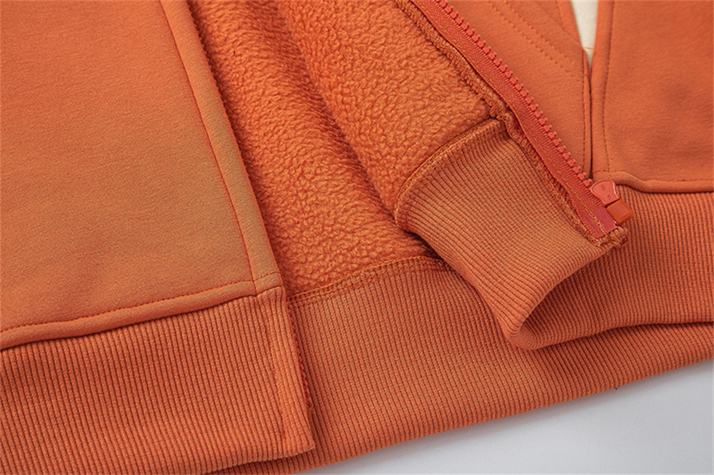 Splicing Contrast Color Hooded Brushed Hoody