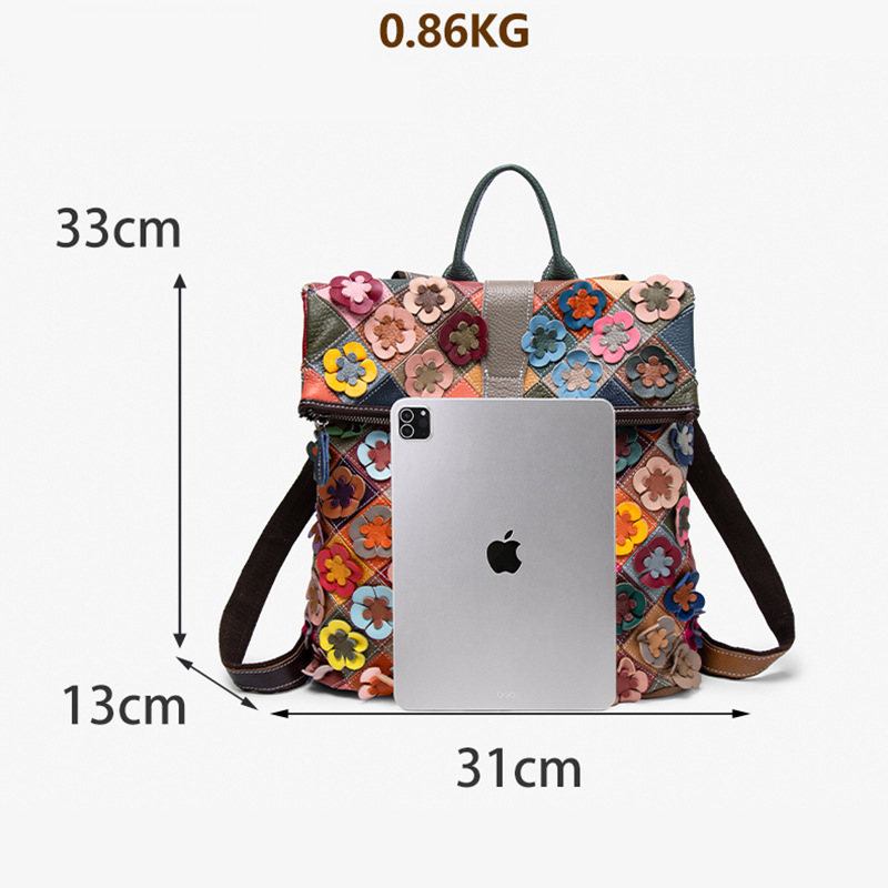 Colorful Plaid Floral Patchwork Bag