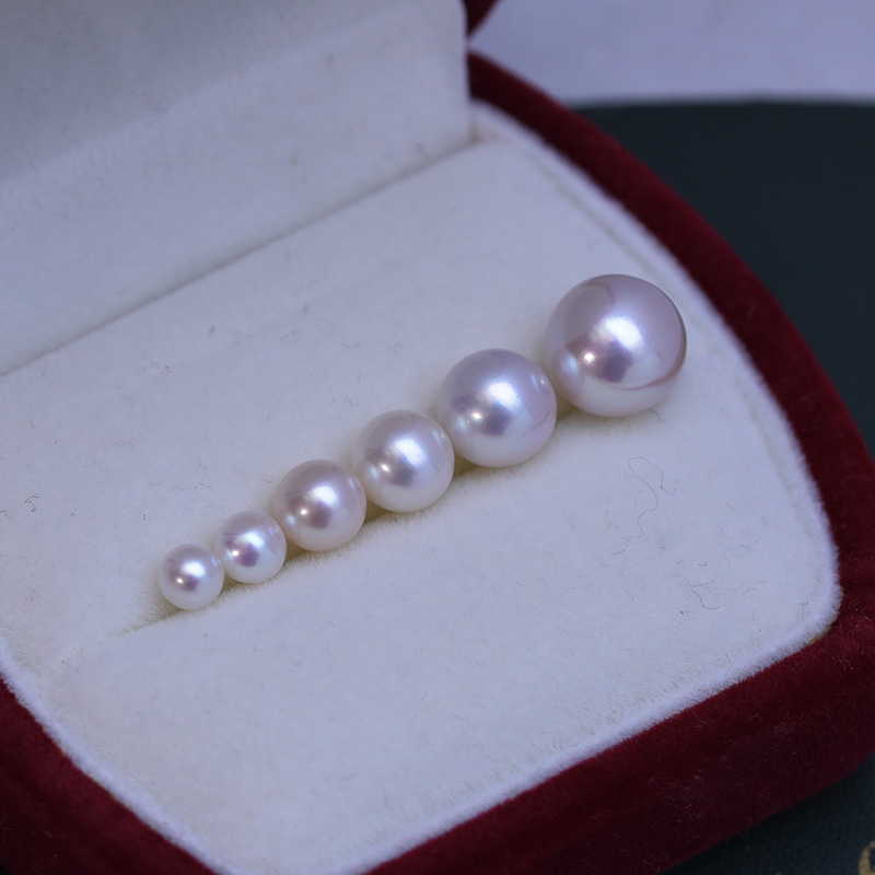 White Perfect Circle Strong Light Fine Micro Flaw Almost Flawless Pearl Bare Pearl 6