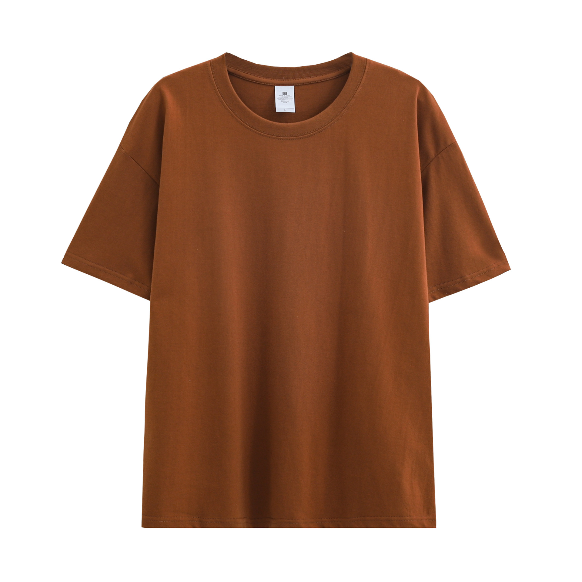 Solid Color Drop shoulder T shirt Women's Blank Shirt Brown - Shop at LoveMi