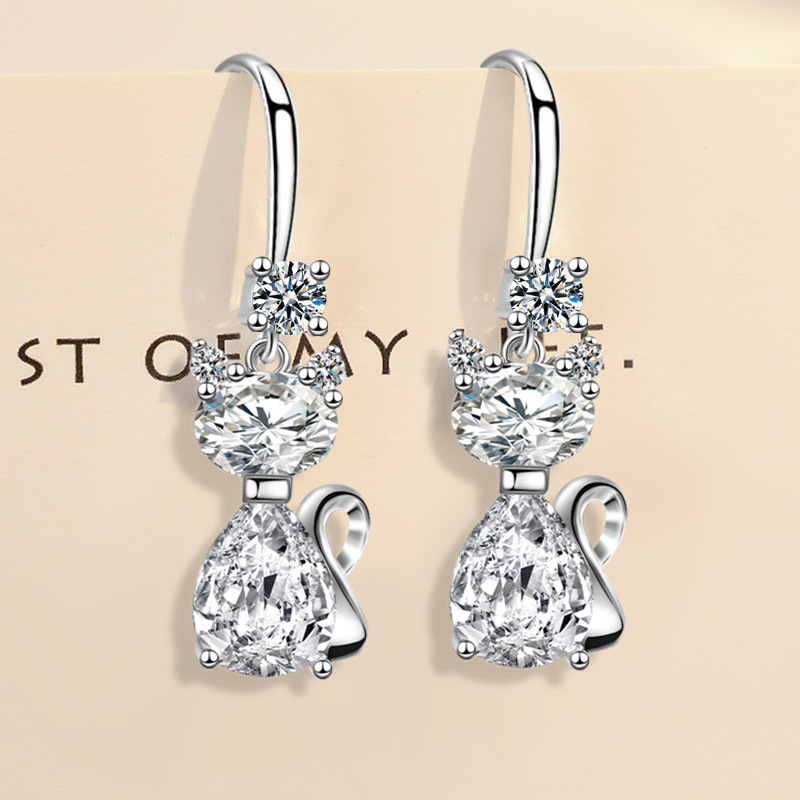 Womens Trendy Zircon Stud Earrings