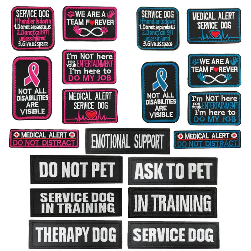 Pet Dog Accessories Embroidered Velcro