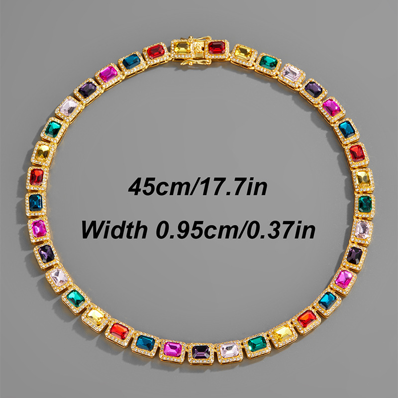 Men's Colorful Zircon Personalized Necklace Bracelet