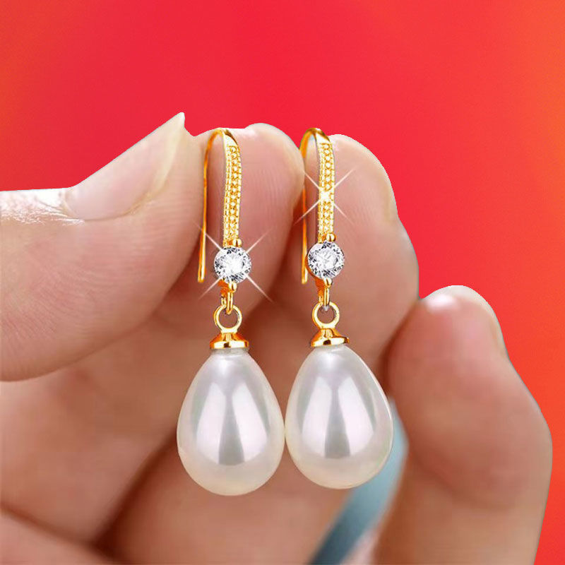 Water Drop Pendant Oval Earrings