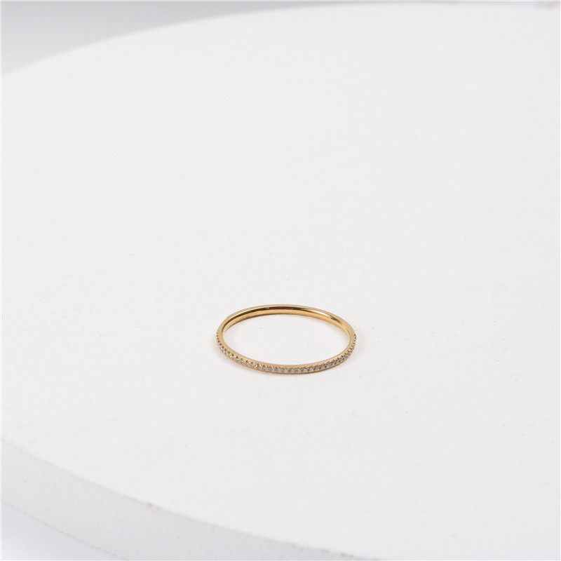 Fine 40 Zircon Half Ring Micro-inlaid Ring