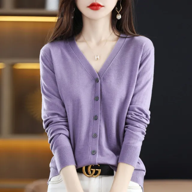 Women's Fashion Casual Loose Sweater Purple - Shop at LoveMi