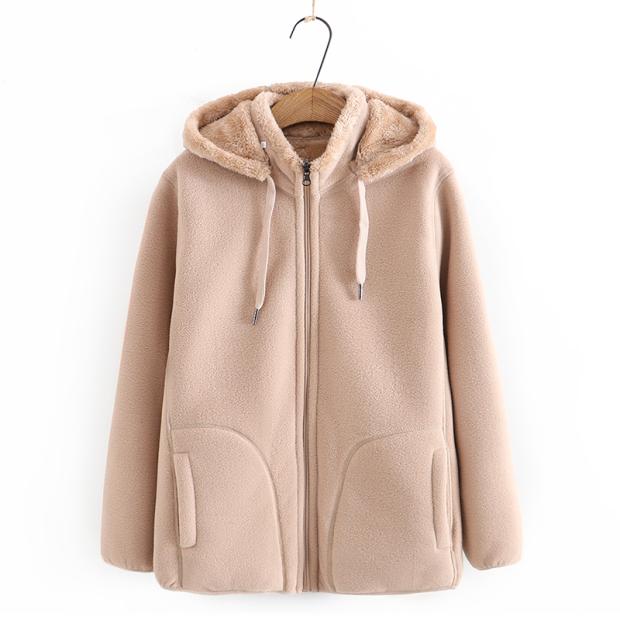 Women's Casual Hooded Fleece Jacket