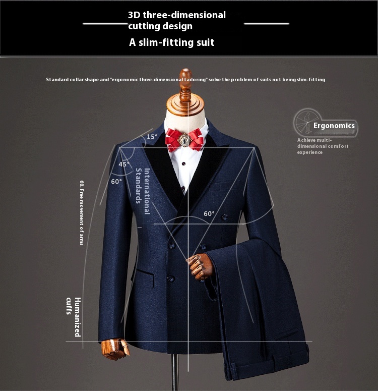 Men's Suit Set Fashionable Casual Suit Wedding Dress Two-piece Set - Image 4