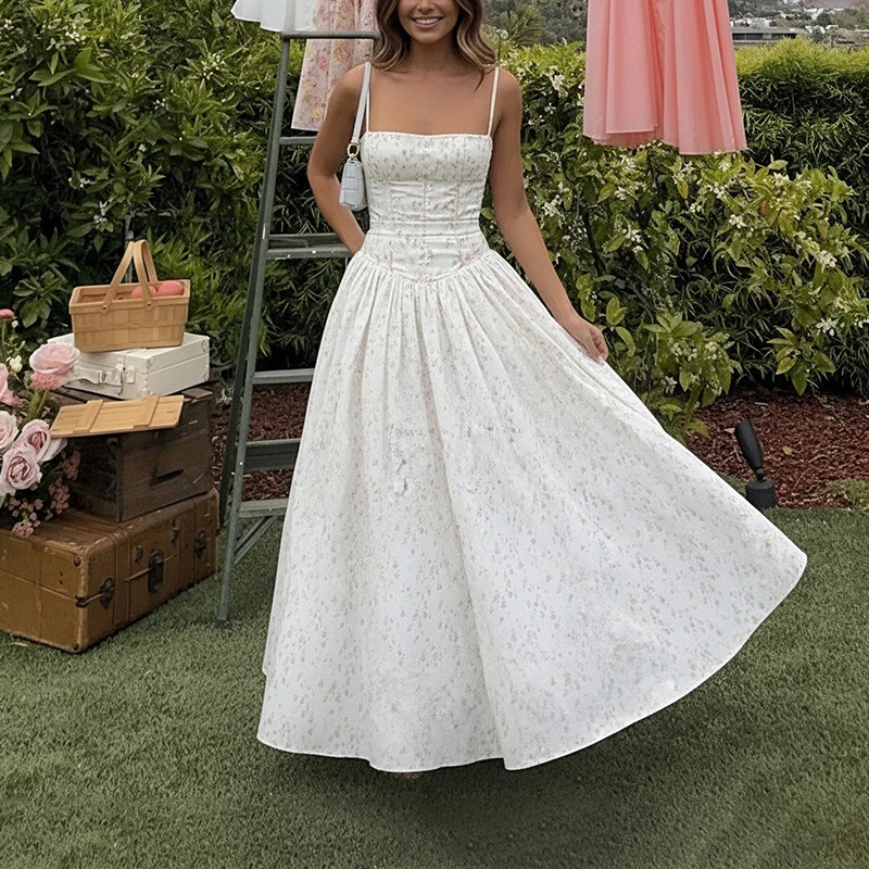 Womens French-style Cinched Slimming A-line Slip Dress