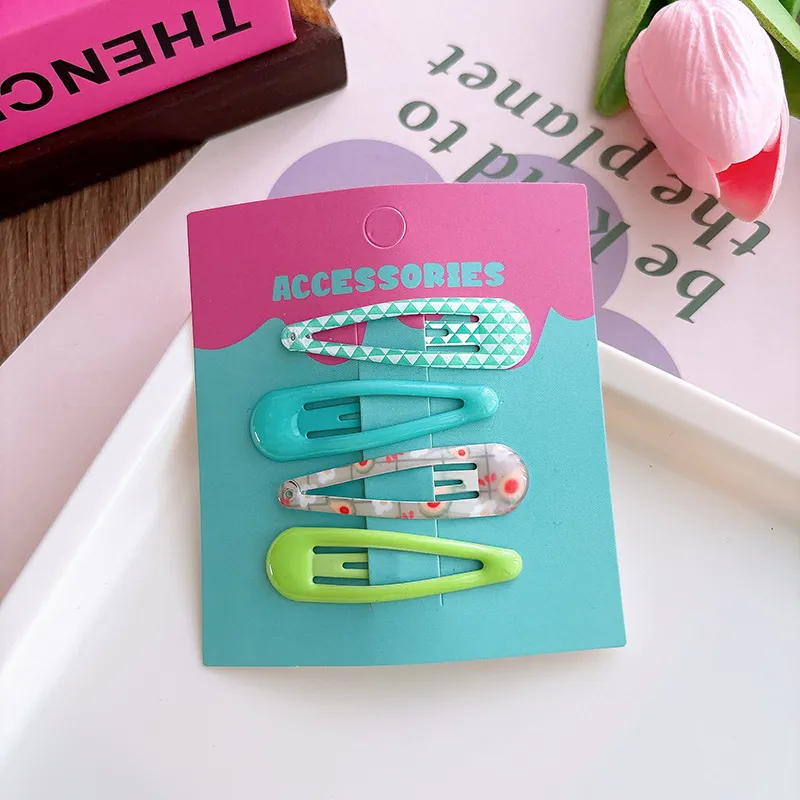 Cute Dripping Printing Candy Color Hair Clip - 4 Avocado Group