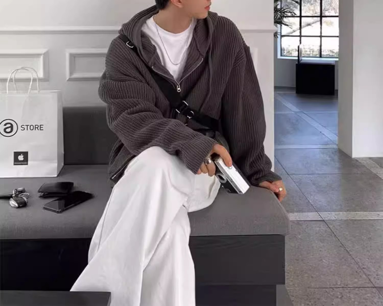 Retro Lazy Style Thick Trendy Cotton Knitwear