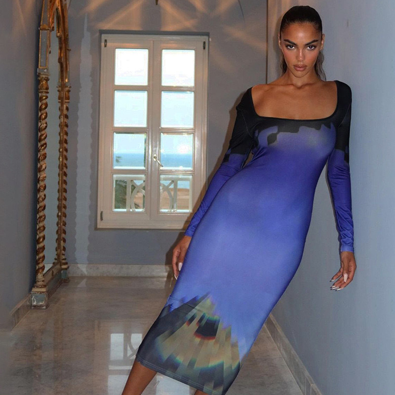 Low cut Sexy Backless U neck Bodycon Dress Picture Color - Shop at LoveMi