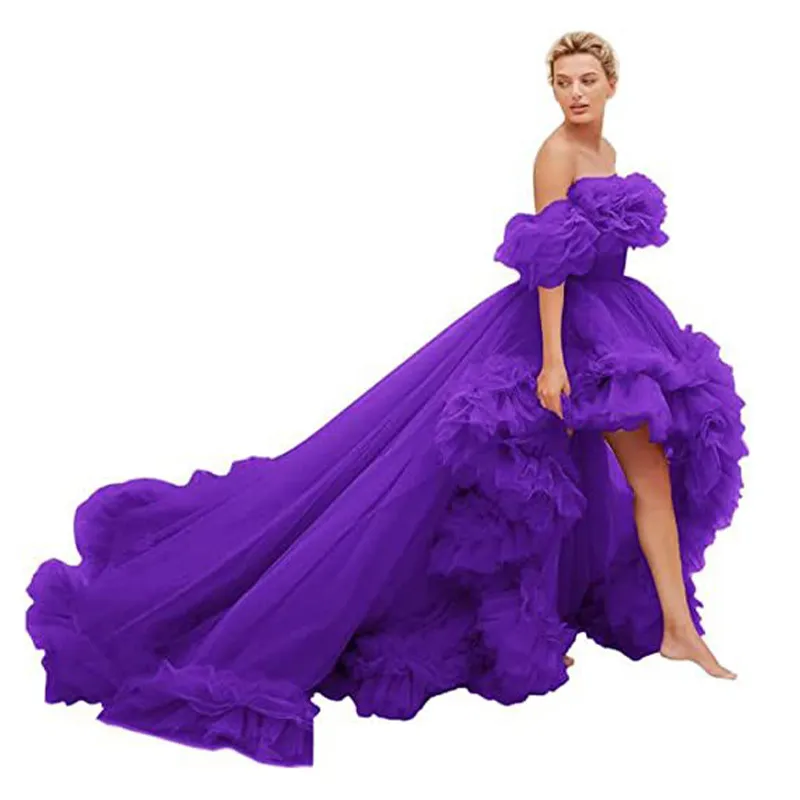 Tube Top Short Front And Long Back Dress - Purple