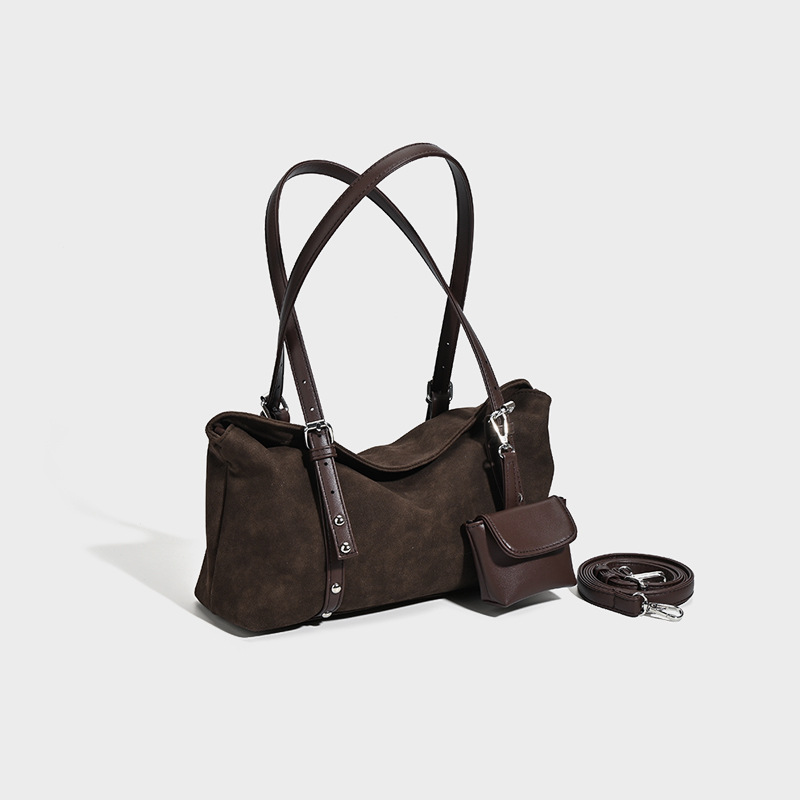 Retro Suede Pillow Bag For Women Large Capacity Perfect For Fall And Winter