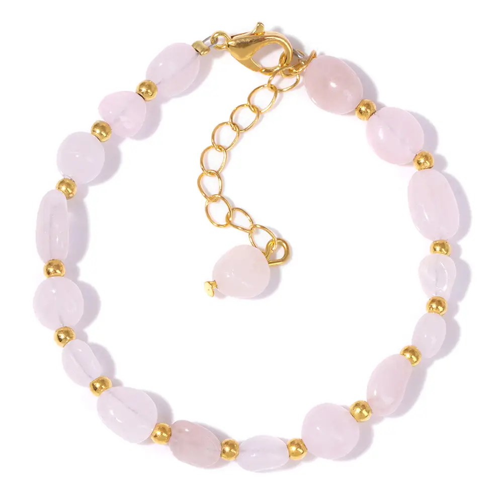 Accompanying Stone Beads Bracelet Women's Irregular Stone Lobster Buckle