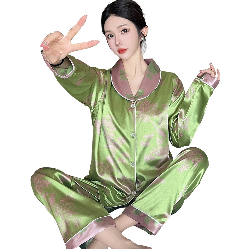 Women's Long-sleeved Trousers Silk Sweet Spring And Summer