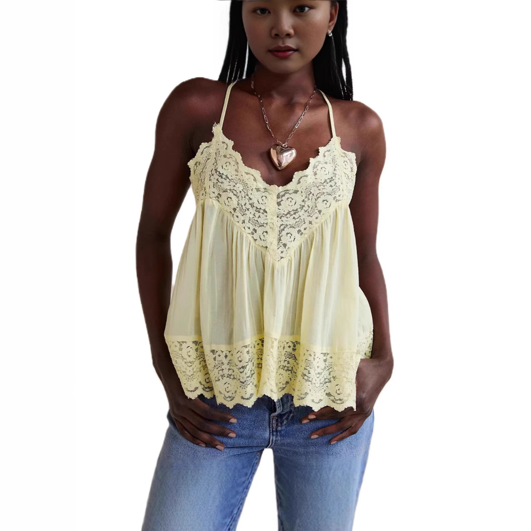 Women's Solid Color Versatile Lace Camisole Vest