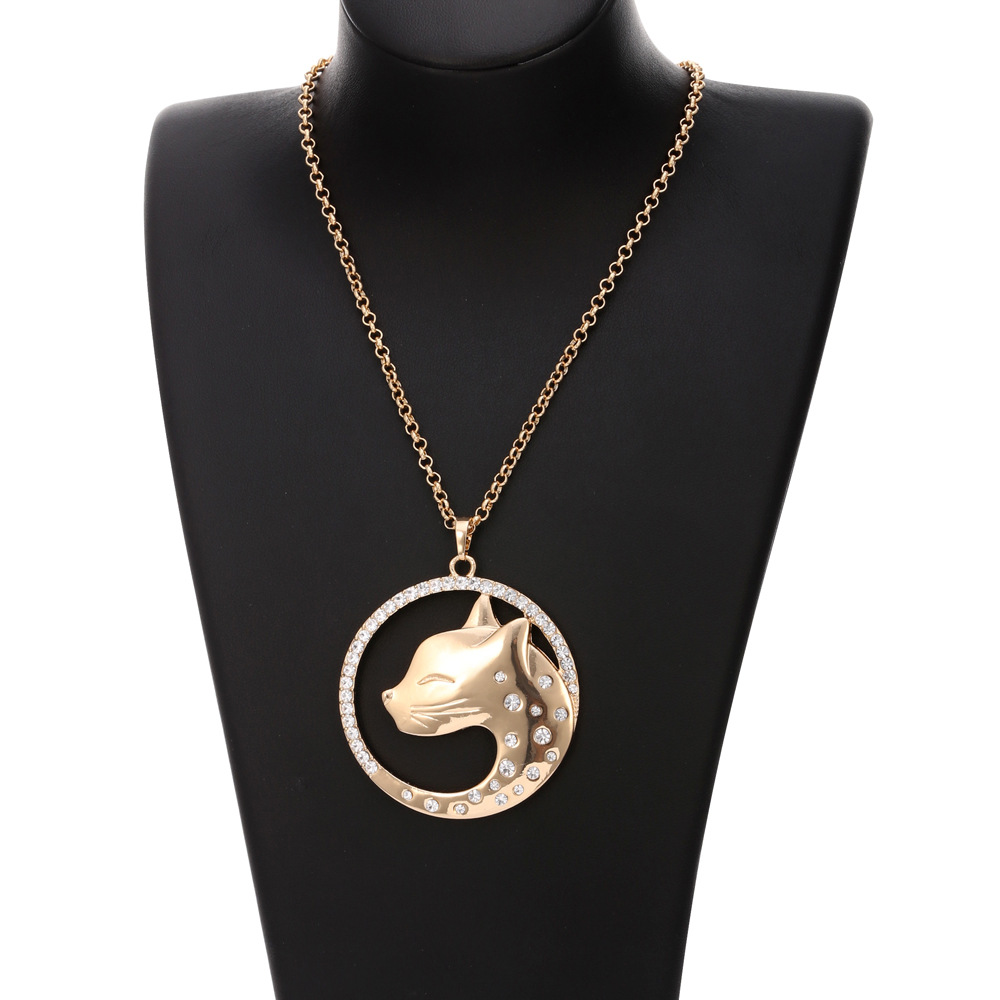 Title 5, personality leopard pendant necklace