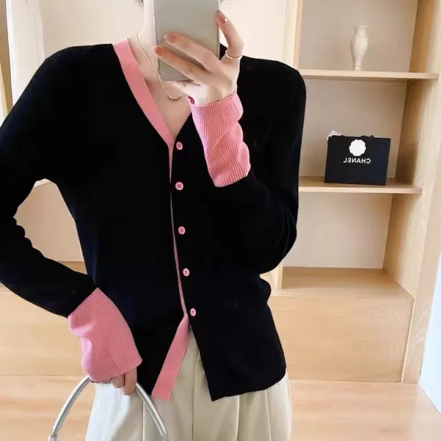Wool Sweater Cardigan Temperament Long Sleeve Coat Black - Shop at LoveMi