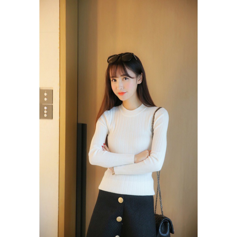 Slim-fit Design Inner Knitted Western Style Shirt Sweater