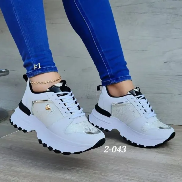 Women's Fashion Heel Lifed Sneakers White - Shop at LoveMi