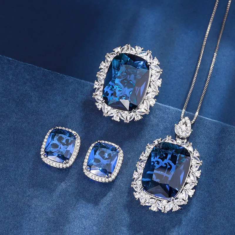 Simulated Blue Spinel Elegant Women's Suit