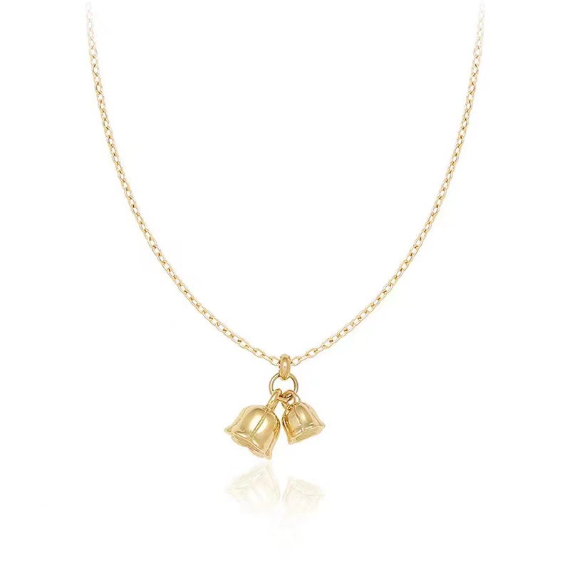 Retro Linglan Flower Bell Shape Simple Necklace