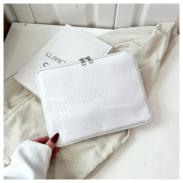 Stone Pattern Solid Color Tote Simple Small Square Bag White - Shop at LoveMi