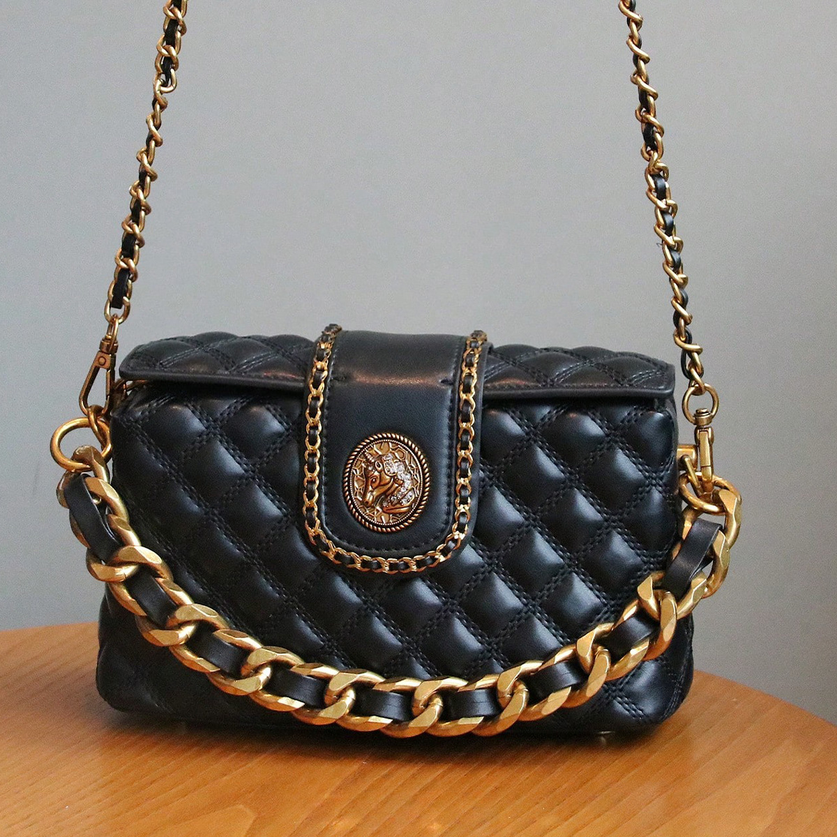 Stylish Solid-color High-end Diamond-quilted Crossbody Bag