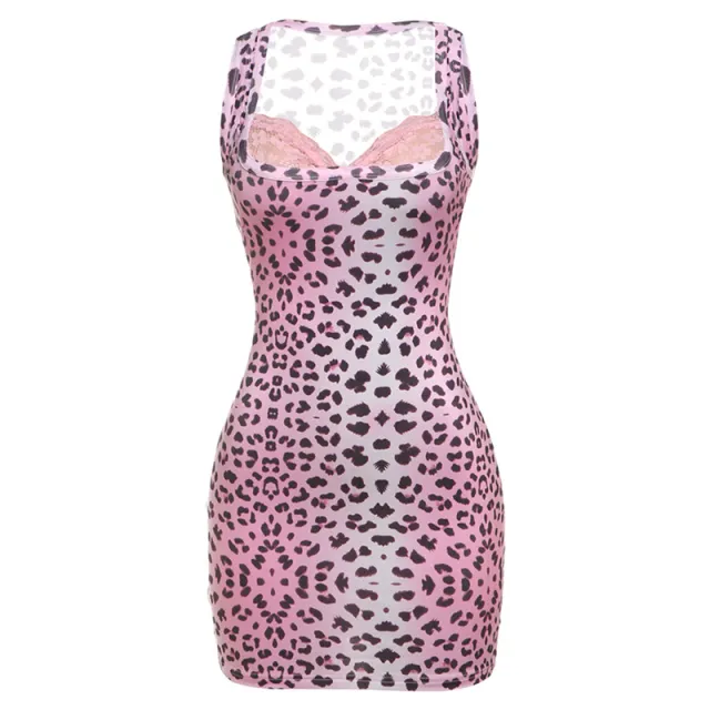Lace V neck Patchwork Slim Fit Dress Pink - Shop at LoveMi