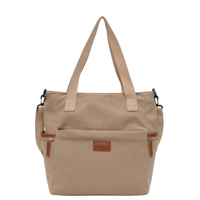 Fashion New Corduroy Tote Bag For Women Khaki - Shop at LoveMi